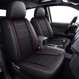 IKABEVEM Seat Covers Fit for Tacoma:2024 2025 - Full Set Car Seat Covers Compatible with Toyota Tacoma - Truck Pickup Double/Crew Cab SR SR5 TRD Sport TRD Off-Road PreRunner Trims (5 Seats,Redline)