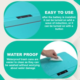 13 Gallon Trash Can Automatic Kitchen Trash Can Touch Free High-Capacity Garbage Can with Lid for Bedroom Bathroom Home Office 50 Liter (Black, 1) (2, Blue)