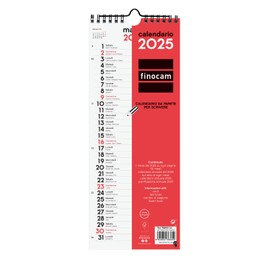 Finocam - Neutral Wall Calendar for Writing 2025 Monthly Layout January 2025 - December 2025 (12 Months) Italian