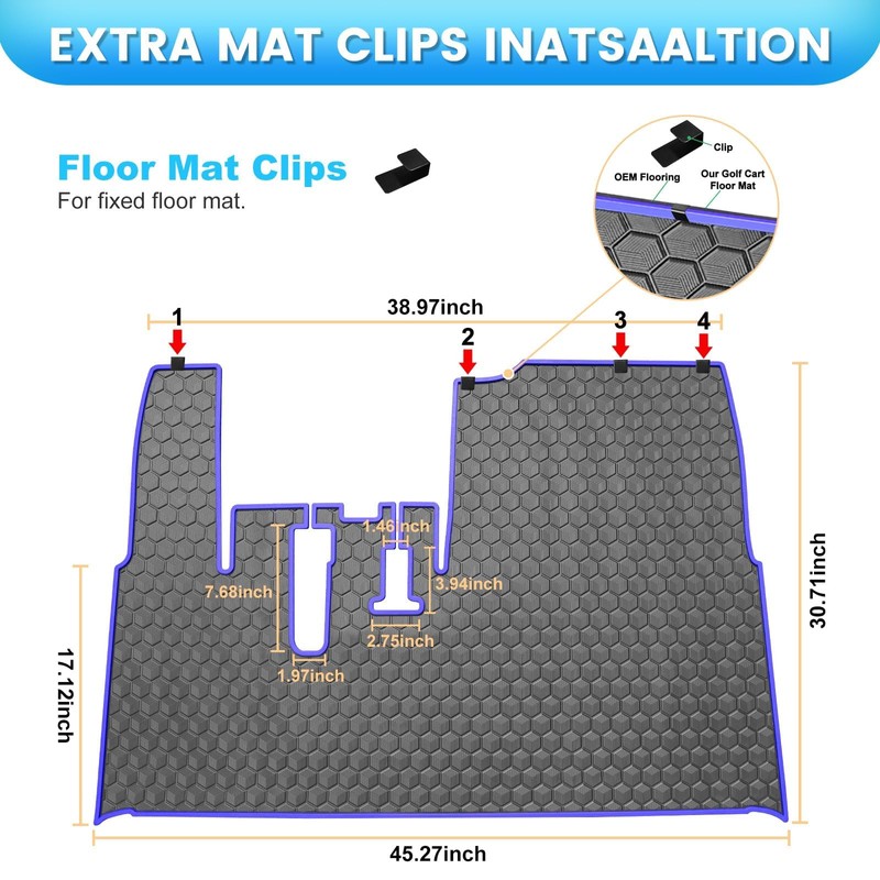 Golf Cart Floor Mat for Yamaha G29 Floor Mat, 3/10"