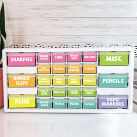 42 Pieces Teacher Toolbox Labels Tool Box Storage Label Classroom Supply Decor for Back to School Teachers Classroom Organization (Bright Rainbow)