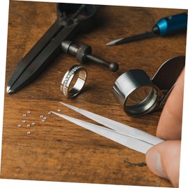 KONTONTY Stainless Steel Tweezers Jeweler's Gem Tweezers for Piercing and Crafting