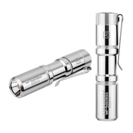 Manker E05 II High Density High Output EDC Flashlight 800 Lumens White LED Emitter Portable Camping Hiking (Silver (Original Color) NICHIA 519A-V1 4000K R9080)