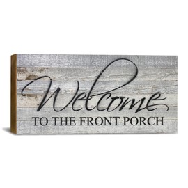 Farmhouse Vintage Reclaimed Welcome Wood Sign by Second Hand By Nature - 24 x 12 Handmade Rustic Outdoor Sign for Front Porch - Country Boho Family Wall Art (Welcome To The Front Porch)