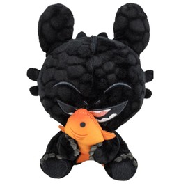 TA&MA How to Train Your Dragon - Black Night Dragon Inspired by Toothless - Cuddly Toy & Stuffed Toy - Various Models & Sizes - Soft Plush Toy for Kids & Fans (Fish 18 cm)