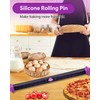 PROKITCHEN Silicone Rolling Pin with Thickness Rings, Adjustable Silicone Rolling