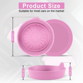 SINGARO Car Cup Holder, 4-Pack Silicone Car Coasters, Universal Non-Slip Recessed Car Interior Accessories (Flower Pink)