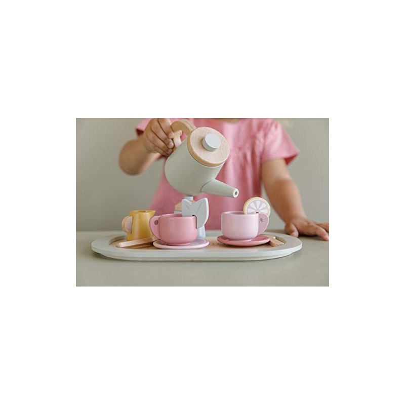 Little Dutch 7006 Wooden Tea Set 12-Piece Pastel