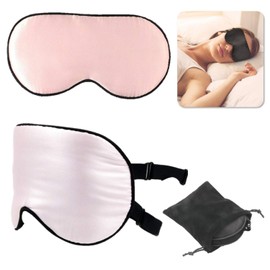 XP Design Eye Mask, Good Sleep, Sleeping Goods, Sleep, Nap, Blackout, Travel, Blindfold, Eye Fatigue, Lightweight, Silk Sleep Mask (Pale Pink)