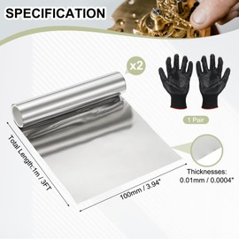 YELARXI Stainless Steel Roll Metal Stainless Flashing Foil Plate, 0.06 x 100 x 1000mm (0.06mm) Thickness Fit for DIY Crafts Electrical Repair - Cylinder(2 Pack, Silver)