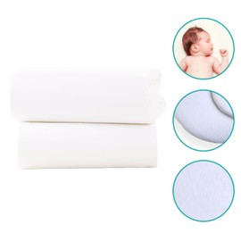 Clair de Lune Cot Fitted Sheets | Value Pack | Pair of Soft Breathable Fade Resistant Sheet | Easy Fit 100% Cotton Jersey | Made with Love In UK | 120 x 60 cm (White)