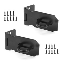 Bonsicoky Hasp Lock Door Hasp, 3 Inch 304 Stainless Steel Safety Padlock Clasp Hasp Latch Lock, Black (2 Pack)