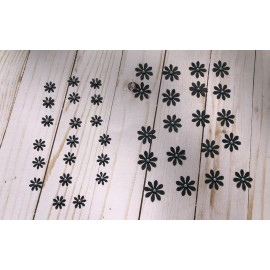 handmade Black Paper Flowers- Set of (40) Paper Die Cuts #F1