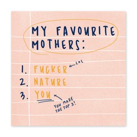 Central 23 - Mother's Day Card - My Favourite Mothers Day Card - Funny Birthday Card for Mom, Mom, Mom, Parental Love - With Funny Stickers