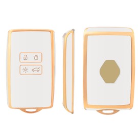 OFFCURVE Car Key Cover - Renault Compatible - Gold - Soft Case - Protects & Personalizes - Fits Clio, Espace, Megane & More