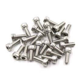 Hxchen M4x10 Socket Head Cap Screws, Full Thread, Allen Socket Drive, 304 Stainless Steel, Bright Finish - (25 Pcs)