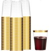 Munfix Gold Plastic Cups - 16 Oz Clear Tumblers with