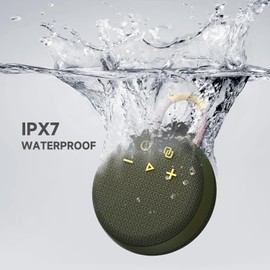 Bluetooth Speaker,MusiBaby M77 Shower Speaker, Bluetooth Speaker Wireless,Dual Pairing,Bluetooth 5.2,Loud Stereo,Booming Bass,1500 Mins Playtime for Home,Travel,Portable Speaker(Dark Green)