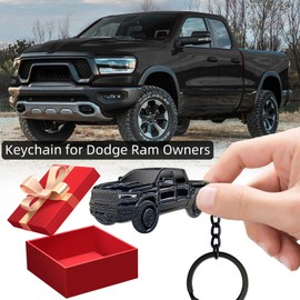 cuttnell Cool Keychain for Dodge Ram 1500 TRX, Gift for Car Owners - Use as Car Key and Backpack Decoration (Black)