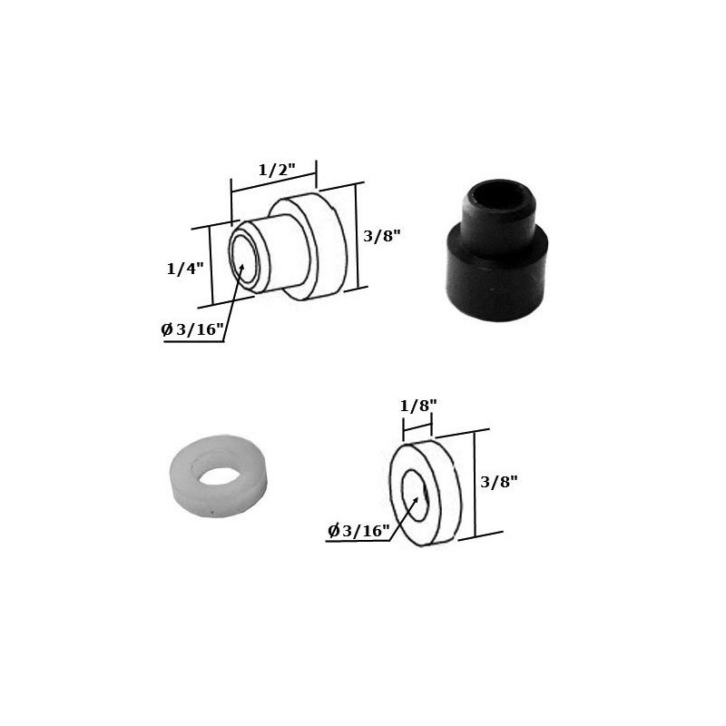 Gordon Glass Shower Door Nylon Bushing and Washer Kit for