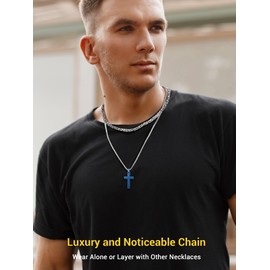 PROSTEEL 24 Inch Necklace Stainless Steel Chain 4mm Byzantine Necklace For Men