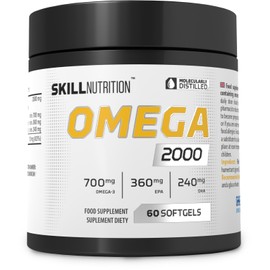 Skill Nutrition Omega 2000-60 softgels | 2000 mg Omega-3 Fish Oil | 800 mg EPA + 400 mg DHA per Serving | Ultra-Pure | No Fishy Aftertaste | Supports Heart, Brain, Vision