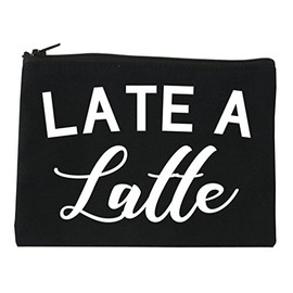 FASHIONISGREAT Late A Latte Coffee Cosmetic Makeup Bag Black Large