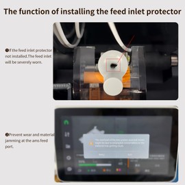 4 Packs AMS Lite Inlet Ceramic Ring Protector for Bambu Lab A1/A1 Mini, Wear-Resistant, Durable, Easy Install Bambu Lab 3D Printer Accessories A1/A1 Mini Series(AMS lite Protector-Clear)