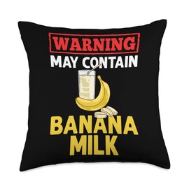 Banana Milk Shake Korean Flavor Japanese Vegan Drink Throw Pillow