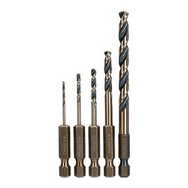 Truper Expert JBAV-5R, Juego de 5 brocas HSS para metal zanco cambio rápido