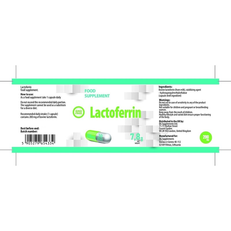 Grace nnvg Hepatica Lactoferrin 200mg 30 Capsules, 3rd Party Lab