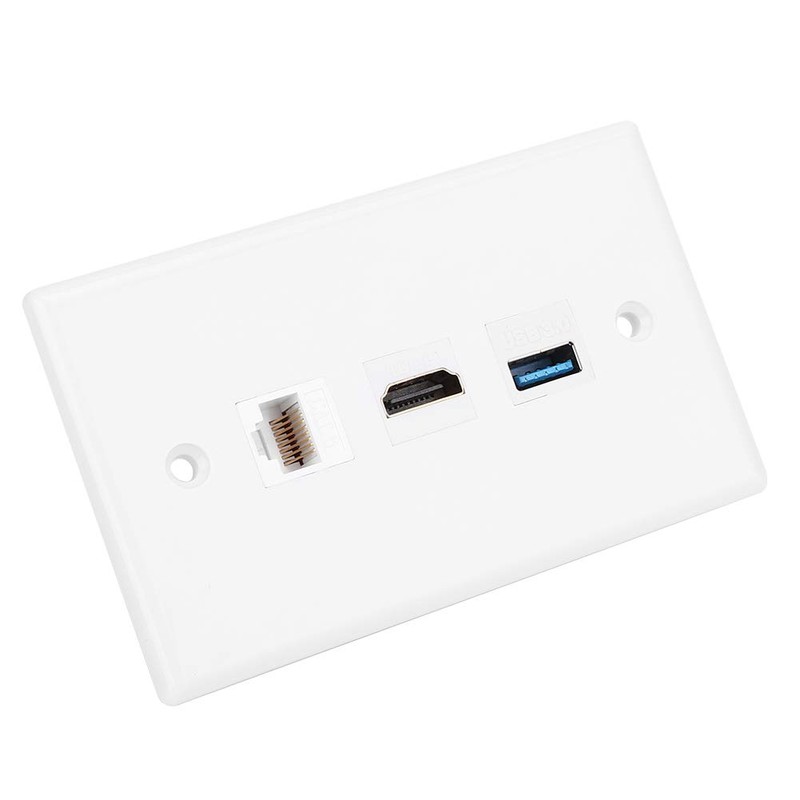 Yosoo Salida USB, placa de pared CAT6 + HDMI +