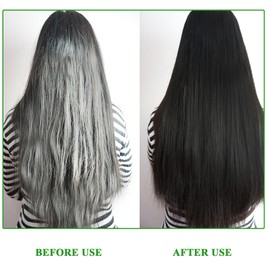 Schwarzes Haar Färbung Shampoo & Conditioner 3 in 1, Lang Anhaltende Schwarze Farbe Kombiniert mit Tiefenpflege, Pflanzliche Formel für Anti-Haarausfall, für Männer und Frauen