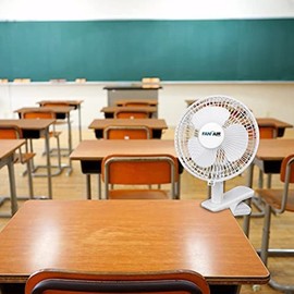 Impecca FanFair 6-inch Clip on Fan w/ 2 Speeds, Portable Fan with Cord, Strong Airflow, Quiet Personal Clip on Fan, Perfect for Stroller/Desktop/Bed – WHITE