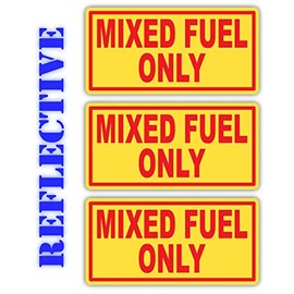 Reflective Diesel Fuel Only Gasoline Only Mixed Fuel Only Vinyl Decal | Sticker | Fuel Gas Door Transfer Tank Eco Pump Gas Label Weatherproof (Mixed Fuel Only Combo)