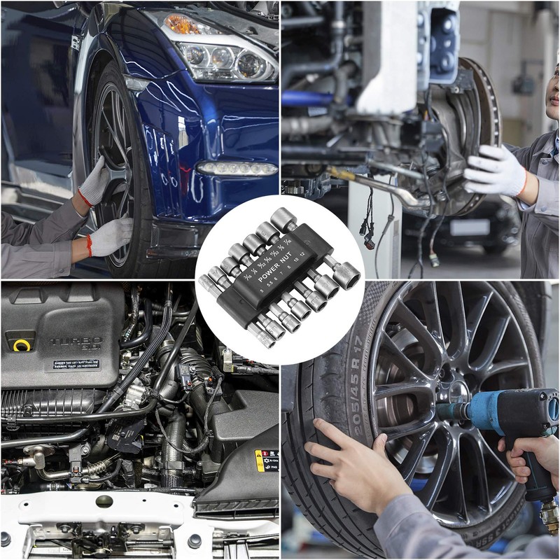 Zxglxinyao 14 Pcs Socket Nut Driver Set, Hex Drill Bits