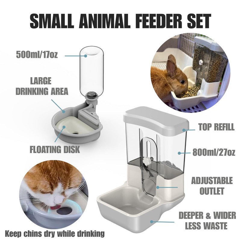 Automatic Pet Food Water Dispenser, Auto Gravity Pet Feeder Water