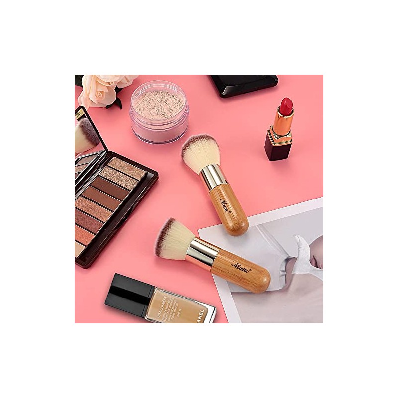 Matto Bamboo Set de pinceles de maquillaje Kabuki, 2 Piezas,