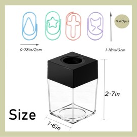 Fatty Shape Paper Clips Anti-Rust Non-Slip Design, Multi-Color Set with Magnetic Paper Clips Holder for Office School (Macaron, Medium)