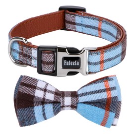 Faleela Soft &Comfy Bowtie Dog Collar,Detachable and Adjustable Bow Tie Collar,for Small Medium Large Pet (M, Blue)