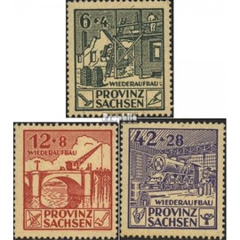 Prophila Collection Sowjetische Zone (All.BES.) 87A-89A (kompl.Ausgabe) gestempelt 1946 Wiederaufbau (Briefmarken für Sammler) Eisenbahn/Seilbahn