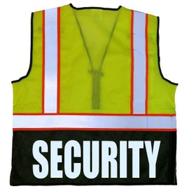 Qraphic Tee Security Survivor Safety Vest, Type R Class 2, Reflective logo front and back. (xxl/xxxl, Safety Green)