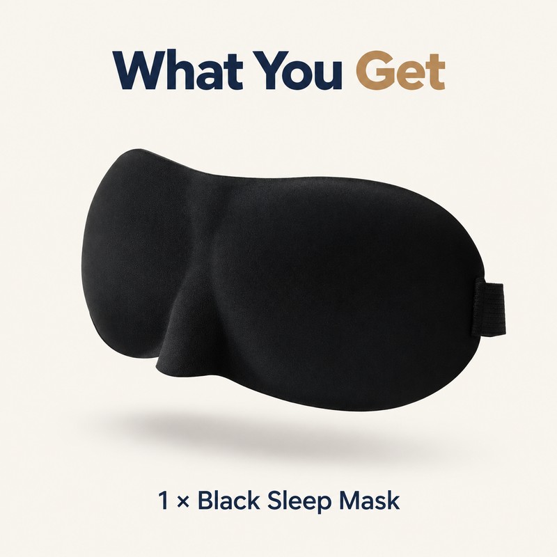 3D Contoured Sleep Mask – Light-Blocking Eye Mask for Sleeping