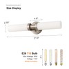 SANTOSTOCK Brushed Nickel Bathroom Light Fixtures, 2-Light Vanity Lights W/White