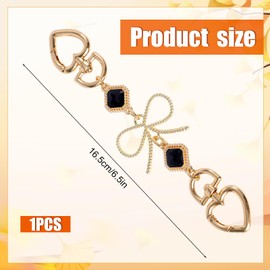 Bag Extender Chain, Bowknot Purse Extender Chain Metal Bag Extension Gold Black Bag Chain Strap Bag Charm Chain for Bag Purse