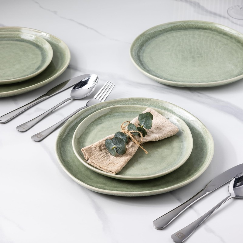 AmorArc Ceramic Plates Set of 6, 8.5 Inch Handmade Reactive