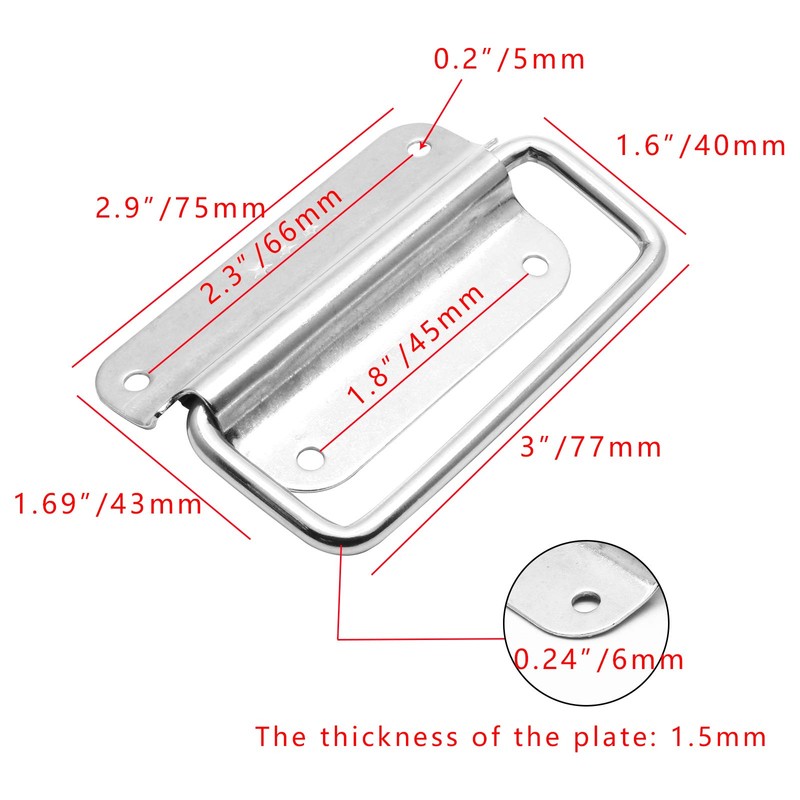 Jiozermi 4 Pcs Chest Handles, 3 Inch Pull Handles with