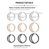 Longita Fake Nose Rings Hoop 20G Stainless Steel Non-Pierced Clip