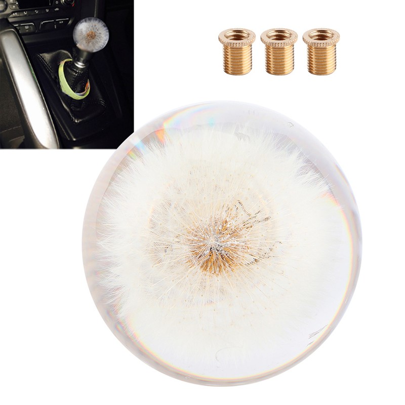 2.8in Shift Knob Crystal Real Dandelions Flowers Universal Accessory with
