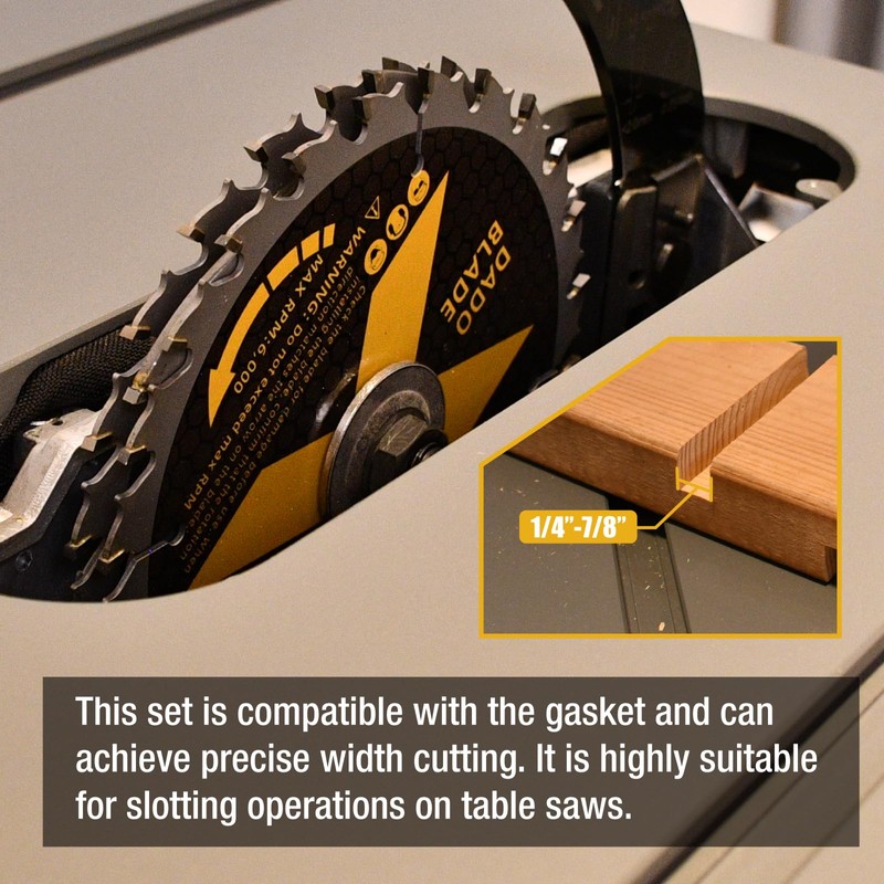 ANGELSWORD 8" Stacking Dado Blade Set for Fine Finished Dados,